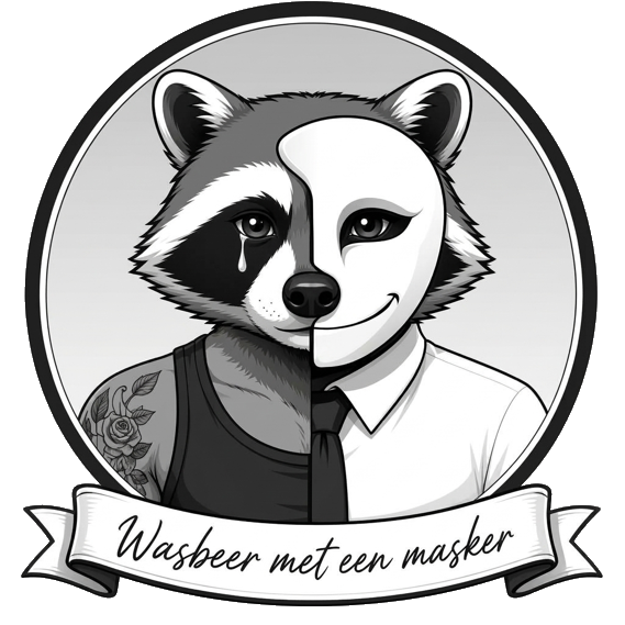 Wasbeer met een masker (logo)